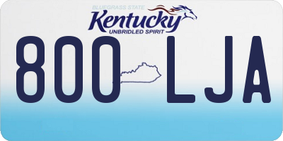 KY license plate 800LJA