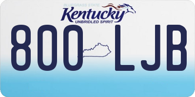 KY license plate 800LJB
