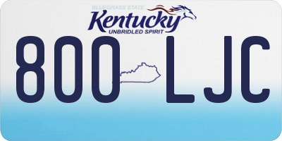 KY license plate 800LJC