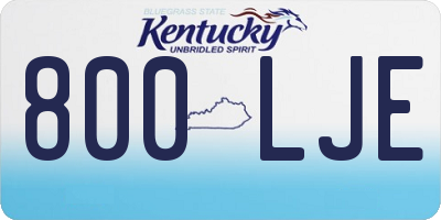 KY license plate 800LJE