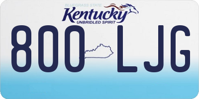 KY license plate 800LJG