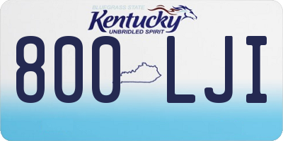KY license plate 800LJI