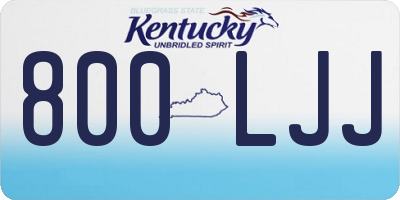 KY license plate 800LJJ