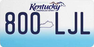 KY license plate 800LJL