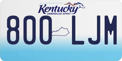 KY license plate 800LJM
