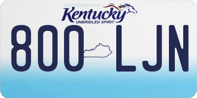KY license plate 800LJN