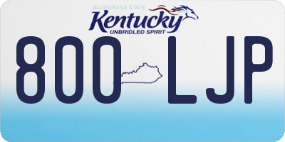 KY license plate 800LJP
