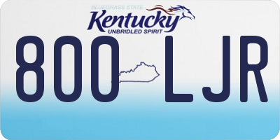 KY license plate 800LJR