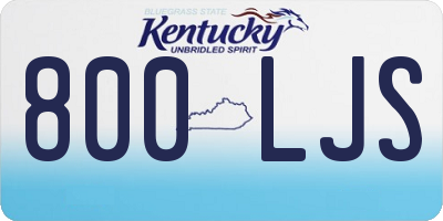KY license plate 800LJS