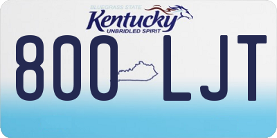 KY license plate 800LJT