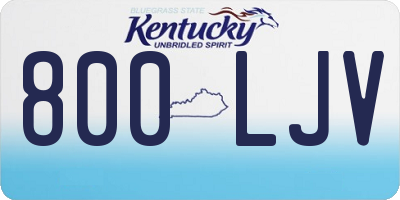 KY license plate 800LJV