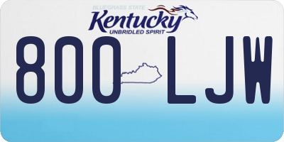 KY license plate 800LJW