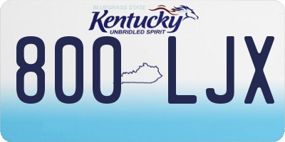 KY license plate 800LJX