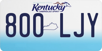KY license plate 800LJY