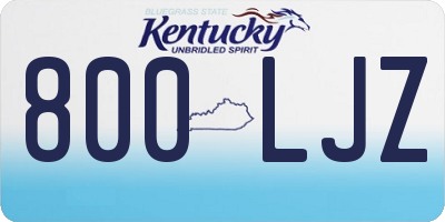 KY license plate 800LJZ