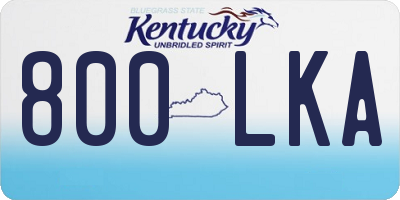 KY license plate 800LKA
