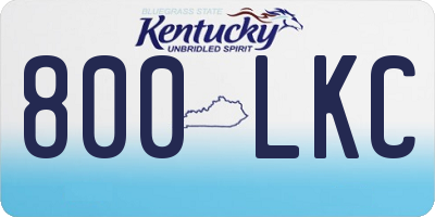 KY license plate 800LKC
