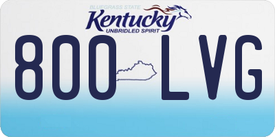 KY license plate 800LVG