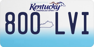 KY license plate 800LVI