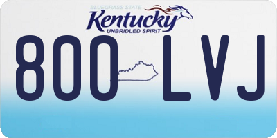 KY license plate 800LVJ