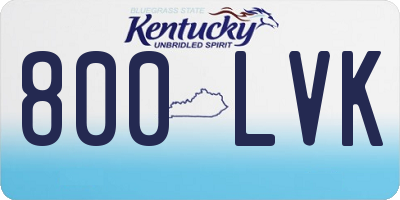 KY license plate 800LVK