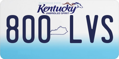 KY license plate 800LVS