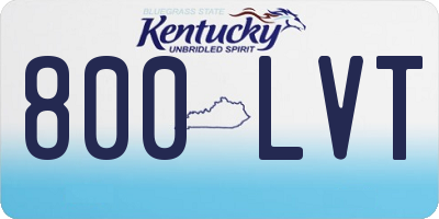 KY license plate 800LVT