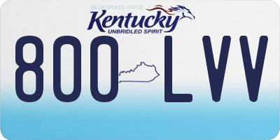 KY license plate 800LVV