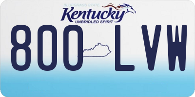 KY license plate 800LVW