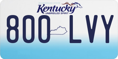 KY license plate 800LVY
