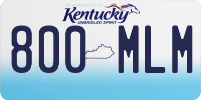 KY license plate 800MLM