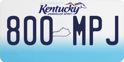 KY license plate 800MPJ