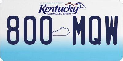 KY license plate 800MQW