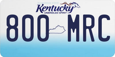 KY license plate 800MRC