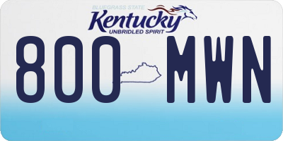 KY license plate 800MWN