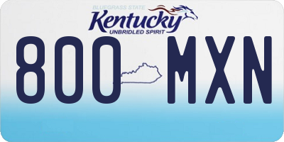 KY license plate 800MXN