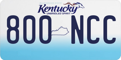 KY license plate 800NCC