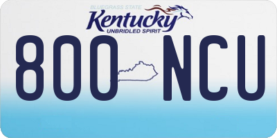 KY license plate 800NCU
