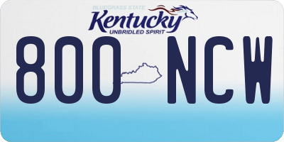 KY license plate 800NCW