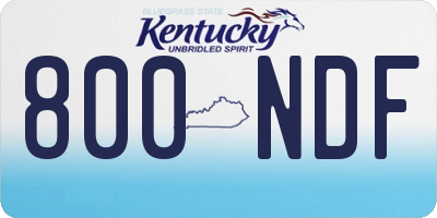 KY license plate 800NDF
