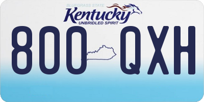 KY license plate 800QXH