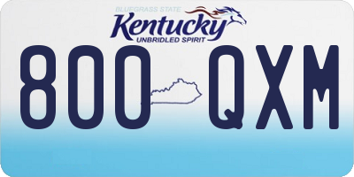 KY license plate 800QXM