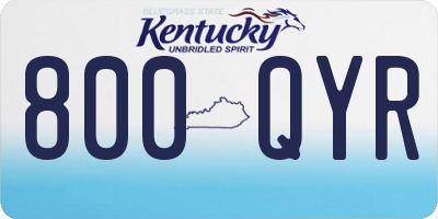 KY license plate 800QYR