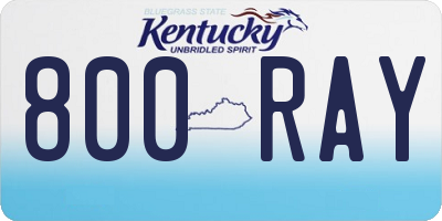 KY license plate 800RAY