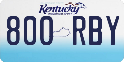 KY license plate 800RBY