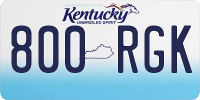 KY license plate 800RGK