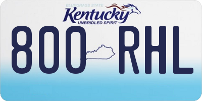 KY license plate 800RHL