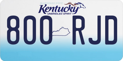 KY license plate 800RJD