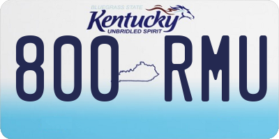 KY license plate 800RMU