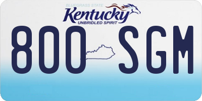 KY license plate 800SGM